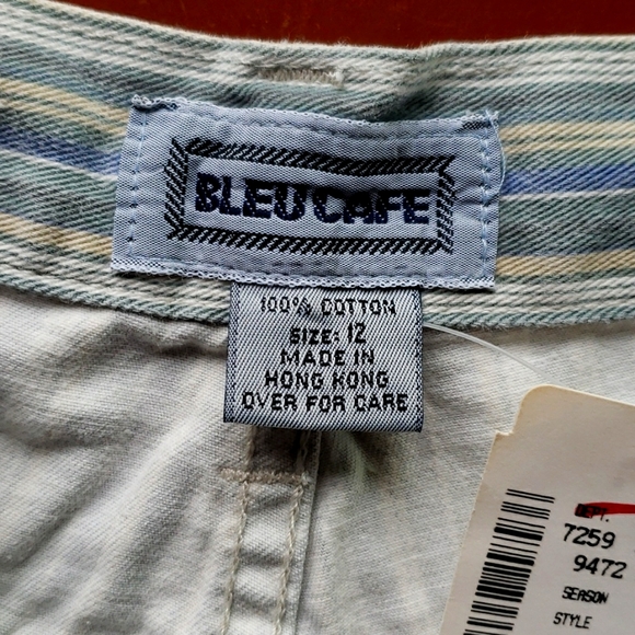 BLEU CAFE Premium Button-Fly Boyfriend High-Waisted Jeans Stripe VTG Size 12 NWT - Picture 2 of 9